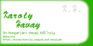 karoly havay business card